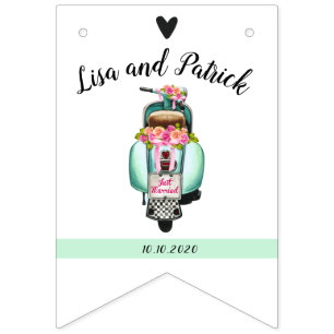 Boho scooter mariage drapeaux de bottes