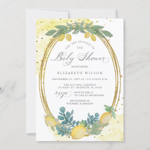 Boho Script Lemon Citrus Summer Baby Dusche Einladung