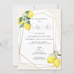 Boho Script Lemon Citrus Summer Baby Dusche Einladung