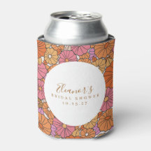 Boho Script Ochre Pink Floral Brautparty Custom