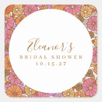 Boho Script Ochre Pink Floral Brautparty Custom