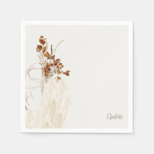 Boho Script Pampas Brautparty Cocktail Serviette