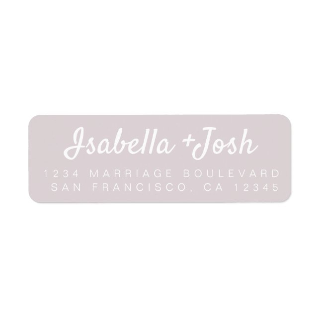 Boho Script Pastel Lila Wedding Rücksendeadresse (Vorne)