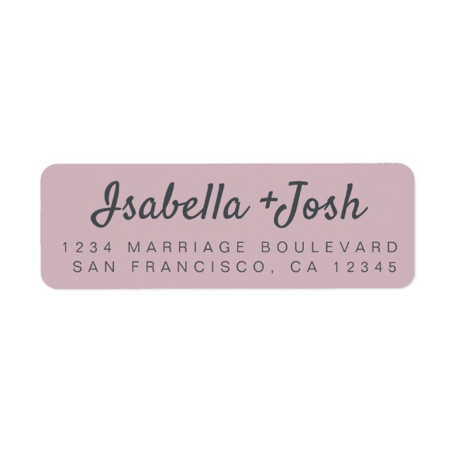 Boho Script Pastel Lila Wedding Rücksendeadresse (Vorne)