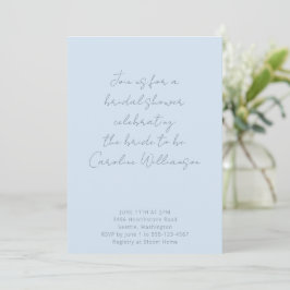 Boho-Script Soft-Blue-Moderne-Brautparty-Einladung Einladung