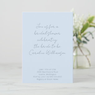 Boho-Script Soft-Blue-Moderne-Brautparty-Einladung Einladung