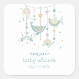 Boho Sea Animal Square Stickers