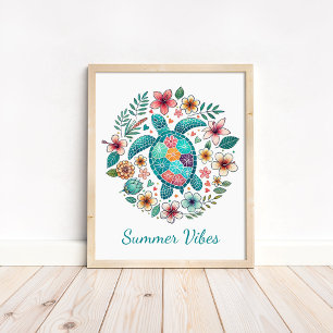 Boho Sea Turtle Art Print - The Ocean Wall Art Poster