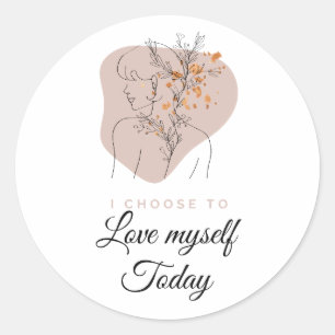 Boho Self-Liebe Feminine Affirmation Quotes Runder Aufkleber