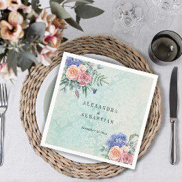 Boho Shabby Chic Blume Grüne Rustikale Hochzeit Serviette