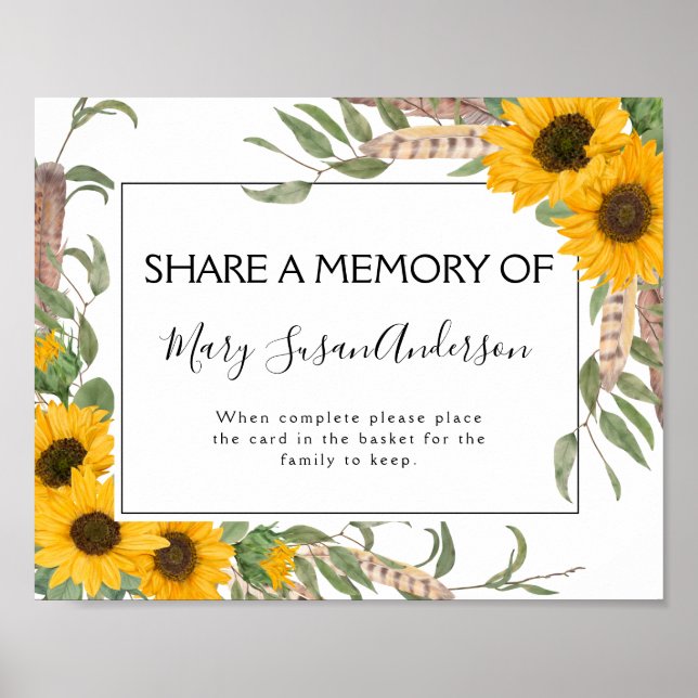Boho Share a Memory-Card-Zeichen Poster (Vorne)