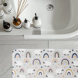 Boho Sheep Rainbow Print Badematte