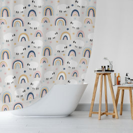 Boho Sheep Rainbow Print Duschvorhang