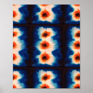Boho Shibori Gefärbte Krawatte Poster