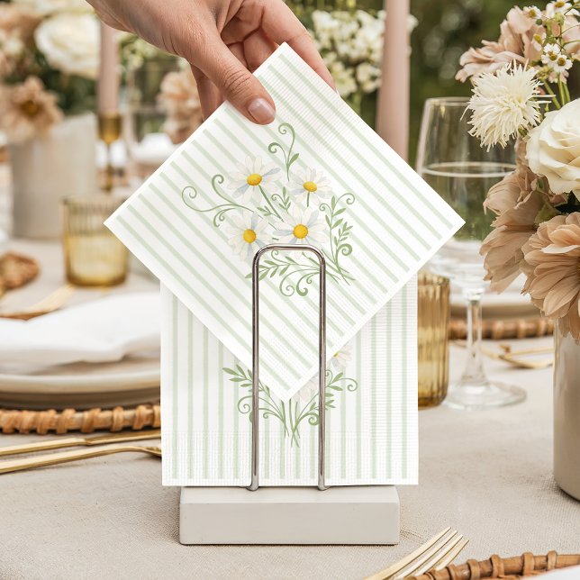 Boho Silly Goose Daisy Sage Green Baby Shower Serviette (Von Creator hochgeladen)