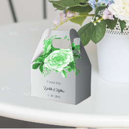 Boho Silver und Green Rose Hochzeit Geschenkschachtel