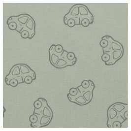 Boho Simple Cars Vehicle Modern Boy Sage Green Stoff