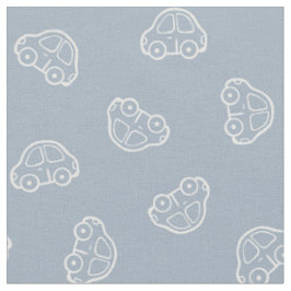 Boho Simple Cars Vehicle Modern Cute Boy Blue Stoff