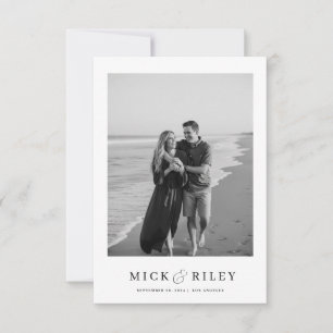 Boho Simple Elegante Text and Foto Wedding Save The Date