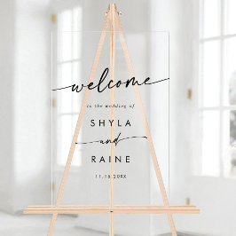 Boho Simple Modern Clear Acrylic Wedding Empfang Acrylschild