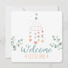 Boho Simplicity Welcome Little One Baby Ankündigung