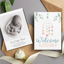 Boho Simplicity Welcome Little One Baby Ankündigung