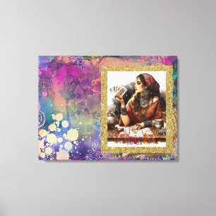 *~* Boho Sinti und Roma Frau A100 Psychische Karte Leinwanddruck