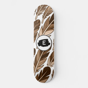 Boho Skateboard - Custom Monogram with Brown