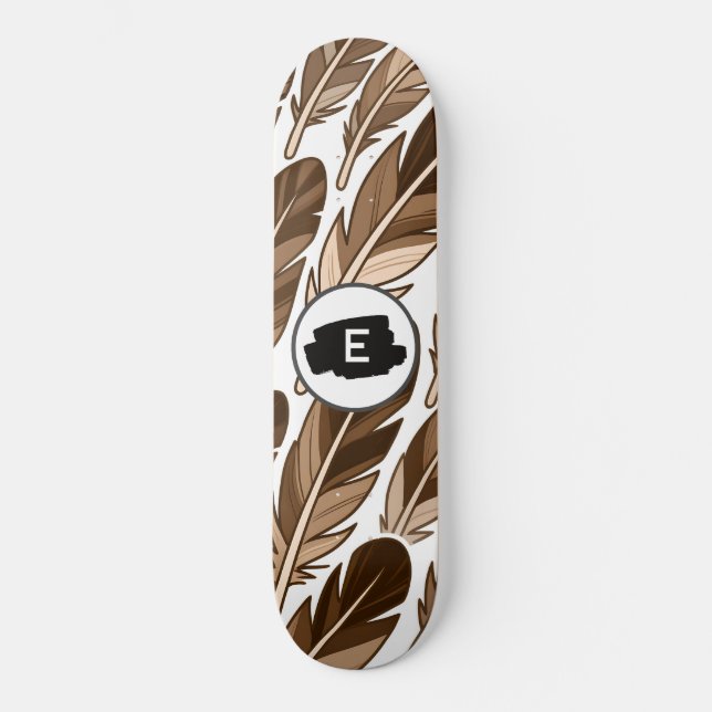 Boho Skateboard - Custom Monogram with Brown (Vorderseite)