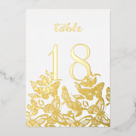 Boho Sketched Butterfets Gold Tischnummern