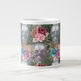 Boho Skull mit Blume Jumbo-Tasse