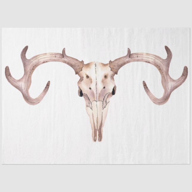 Boho Skull und Blume Serie Design 1 Seidenpapier (Vorderseite)