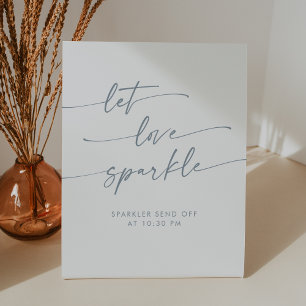 Boho Slate Blue Sparkler sendet Hochzeit ab Sockelschild