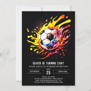 Boho Soccer Children's Printable Geburtstag Einladung