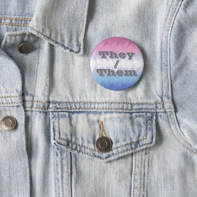 Boho Soft, individualisierbare Pronoun Bigender Pr Button (Beispiel)