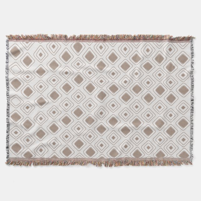 Boho Soft Neutral Tribal Geometric Aztec Muster Decke (Vorderseite)