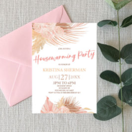 Boho Soft Pink Blume Housewarming Party Einladung
