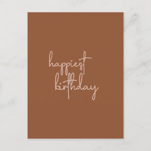 Boho Sommer Braun Terrakotta Trend Happy Birthday Postkarte