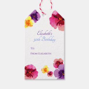 Boho Sommer-Gartenparty Elegante Farbige Blumenmus Geschenkanhänger
