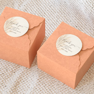 Boho-Sommer-Pampasgras-Aquarell Danke Baby Runder Aufkleber