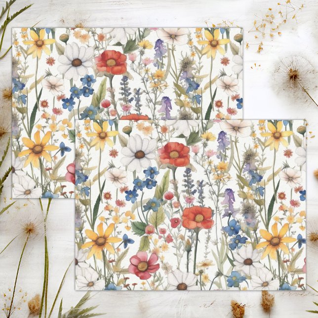 BOHO SOMMERFLORALE DECOUPAY SEIDENPAPIER (BOHO SUMMER FLORAL DECOUPAGE TISSUE PAPER)