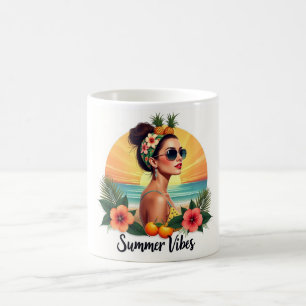 Boho-Sommergirl-Tropischer-Sonnenuntergang-Becher Kaffeetasse