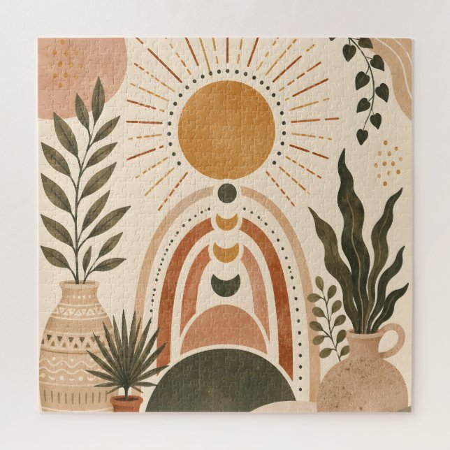 Boho-Sonne & Botanische Kunst (Vertikal)