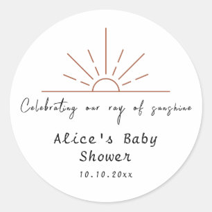 Boho-Sonne Danke Baby Shower Jubiläum  Runder Aufkleber