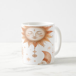 Boho-Sonne und Mond Himmelsbecher Kaffeetasse