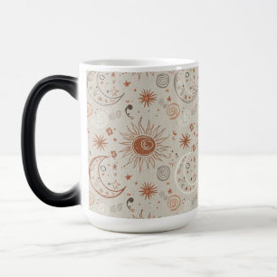Boho Sonne und Mond Muster Verwandlungstasse