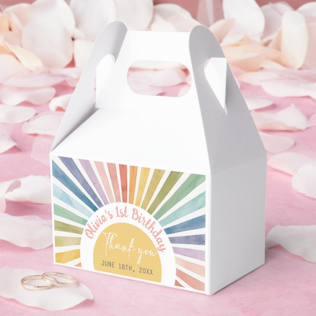 Boho-Sonnen-Geburtstagsfeier Geschenkschachtel (Hochzeit)