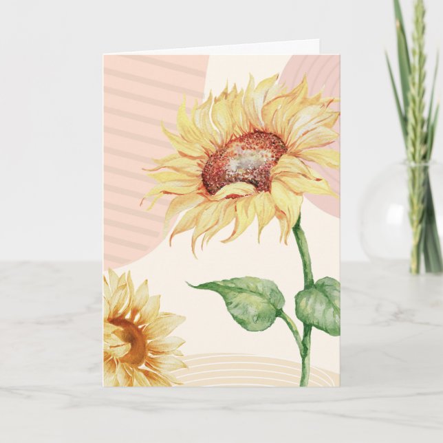 Boho-Sonnenblumen-Geburtsmuttertagskarte Karte (Vorderseite)