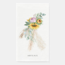 Boho Sonnenblumen & Pink Peonies Personalisiert Du Serviette