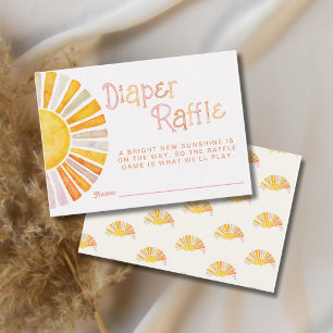 Boho-Sonnenlicht-Baby-Party-Windel-Raffel Begleitkarte